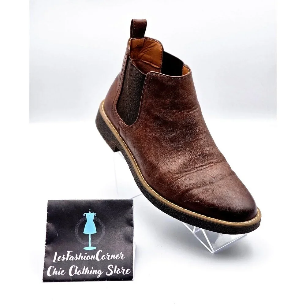 Deer Stags Men's Brown Vegan Leather Rockland Chelsea Boots Size 8M 2163 - Picture 14 of 16